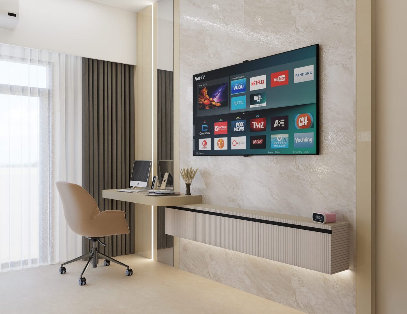 Bedroom TV unit — Limitless Interior