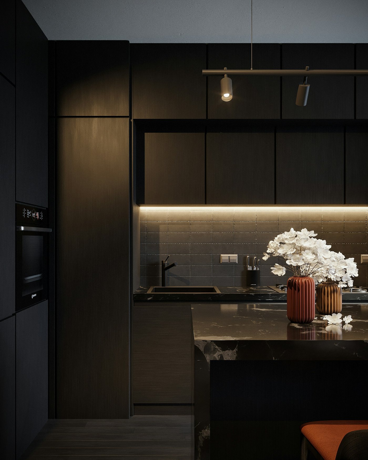 Premium dark kitchen interior