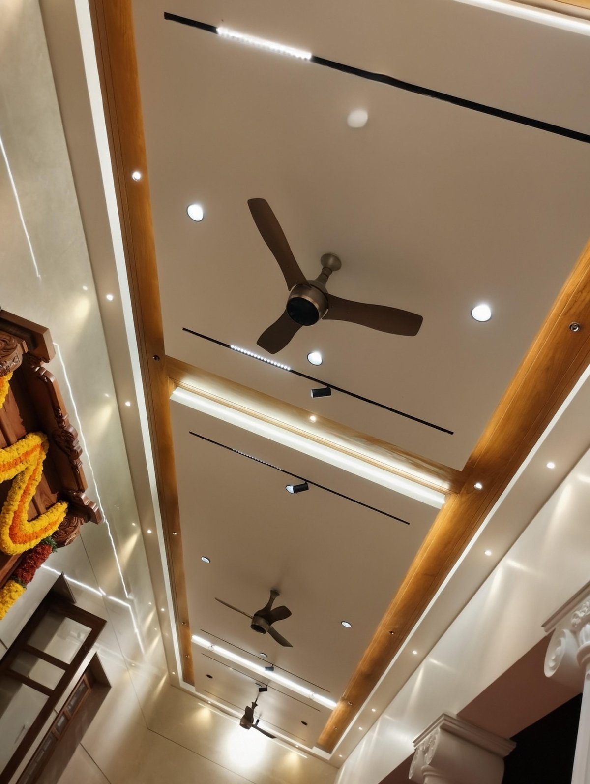 False ceiling with LED strips